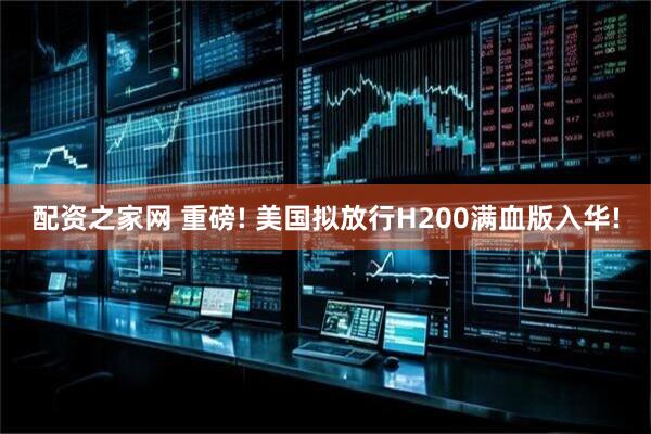 配资之家网 重磅! 美国拟放行H200满血版入华!